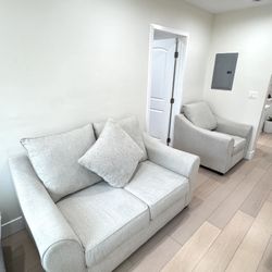 Gray Sofa And Sofa Chair 