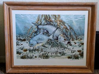 Salmon lithograph
