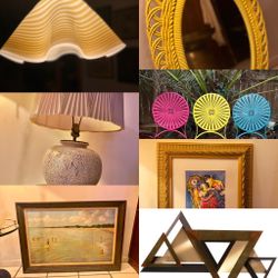 Art Sale Mid Century Modern Vintage Sculpture Painting Lamps And Artwork