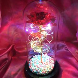 😍🎁Perfect Gift‼️🥀 Extremely beautiful Multicolor Blinking Eternity love Rose 🌹Inside a Glass dome with an on and off switch.Brand new in a very ni
