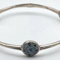 FREE SHIPPING! JOHN HARDY 925 Sterling Silver Topaz & Iolite Bamboo Bangle Bracelet Lot#647