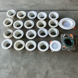 4 inch White Aluminum Baffle Trim With White  Flange  22pc 