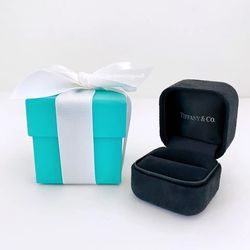 Tiffany & Co Engagement Ring Gift Box + Outer Box + Folder +ribbons