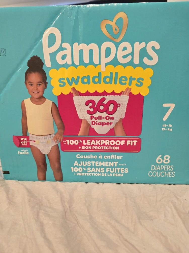 Pampers Swaddlers 360 Diapers, Size 7, Count 68