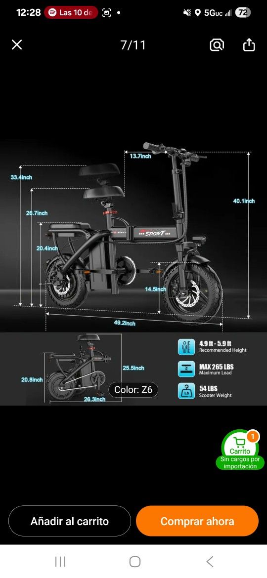 Bicicleta Eléctrica, NUEVA