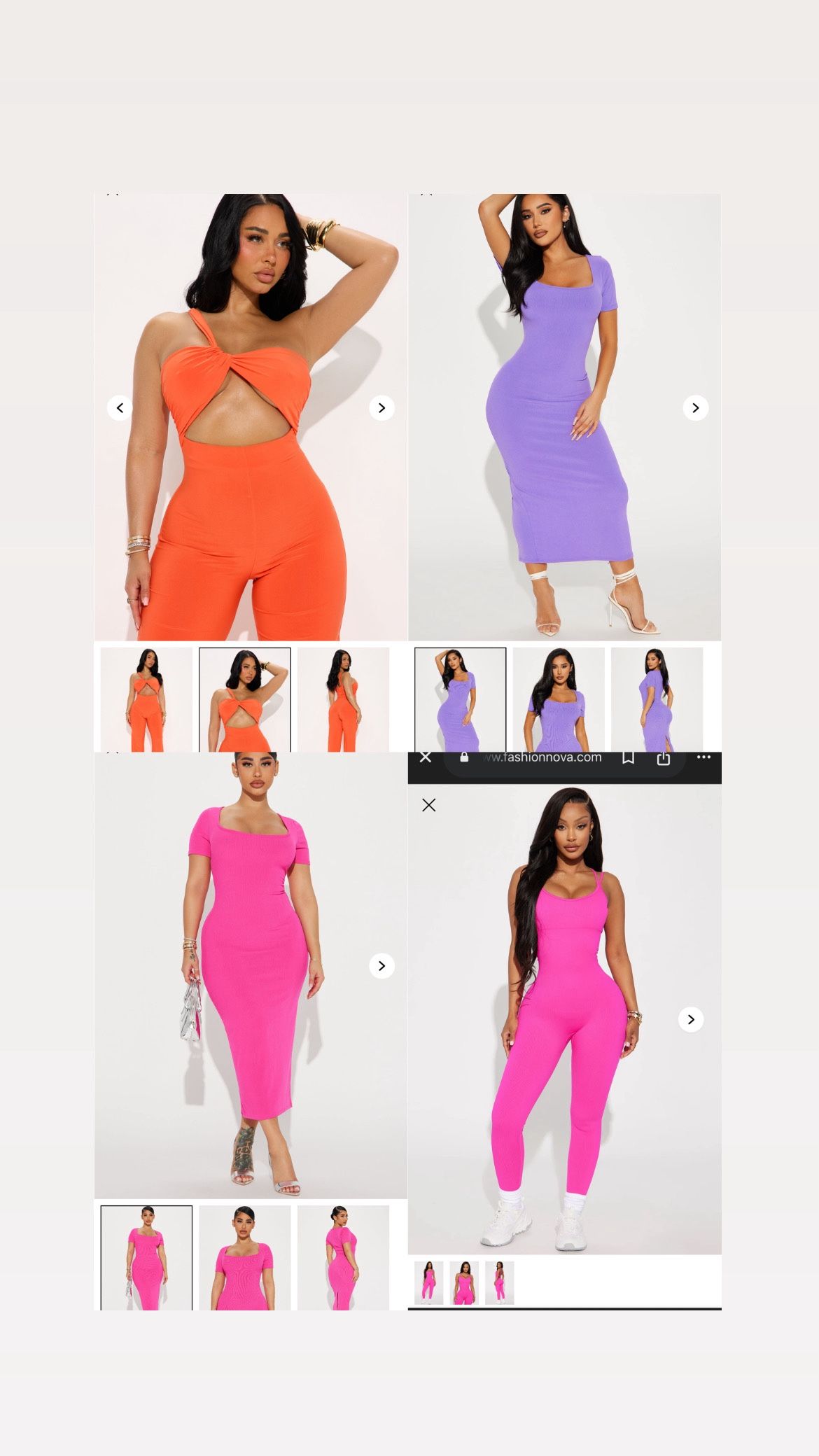 fashion nova 4 piece bundle lot