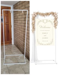 67" WELCOME SIGN STAND - EYE-LEVEL VISIBILITY White