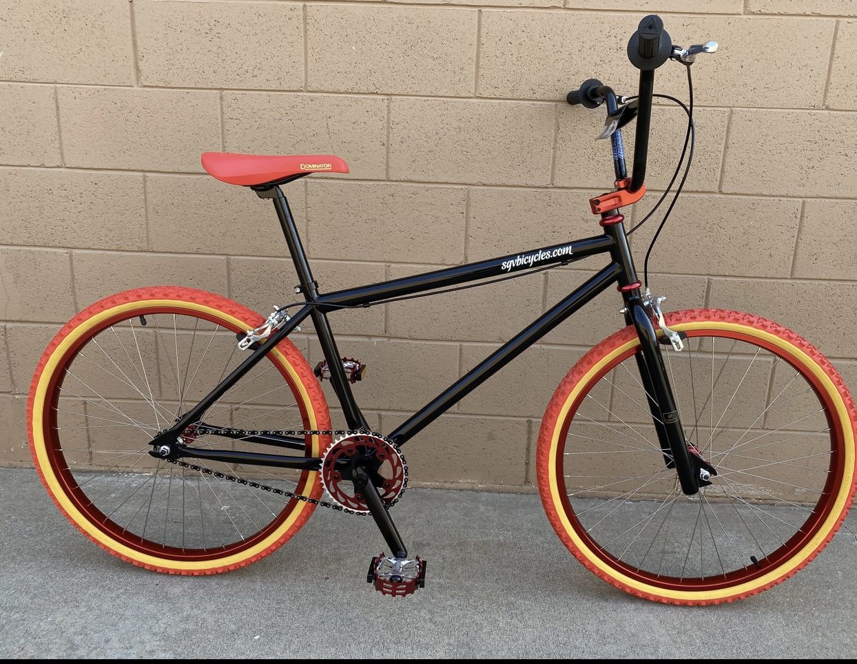 Sgvbicycles Pro OG Fire 26" BMX Cruiser in Black Red/ Black-Blue 