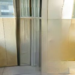 Elegant Wall-Mounted Cabinet / Entertainment Unit – Mirrored & Glass – $100