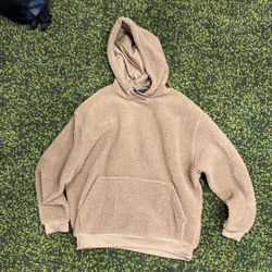 Brown Sherpa with Hoodie Medium