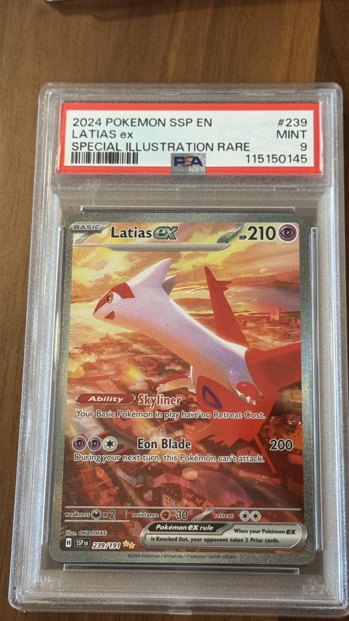 Pokemon Card Latías Surging Sparks PSA 9