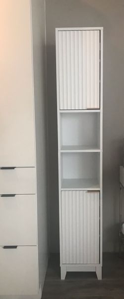 Modern fluted storage cabinet
