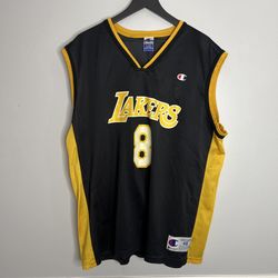 Los Angeles Lakers Kobe Bryant Basketball Jersey Mens XL 48 Black Champion VTG