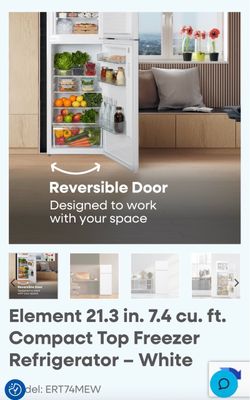 Element 7.4 cu. ft. Compact Top Freezer Refrigerator White