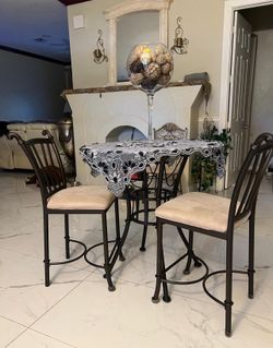 Table conter height 41”” chairs and table And glass 36”