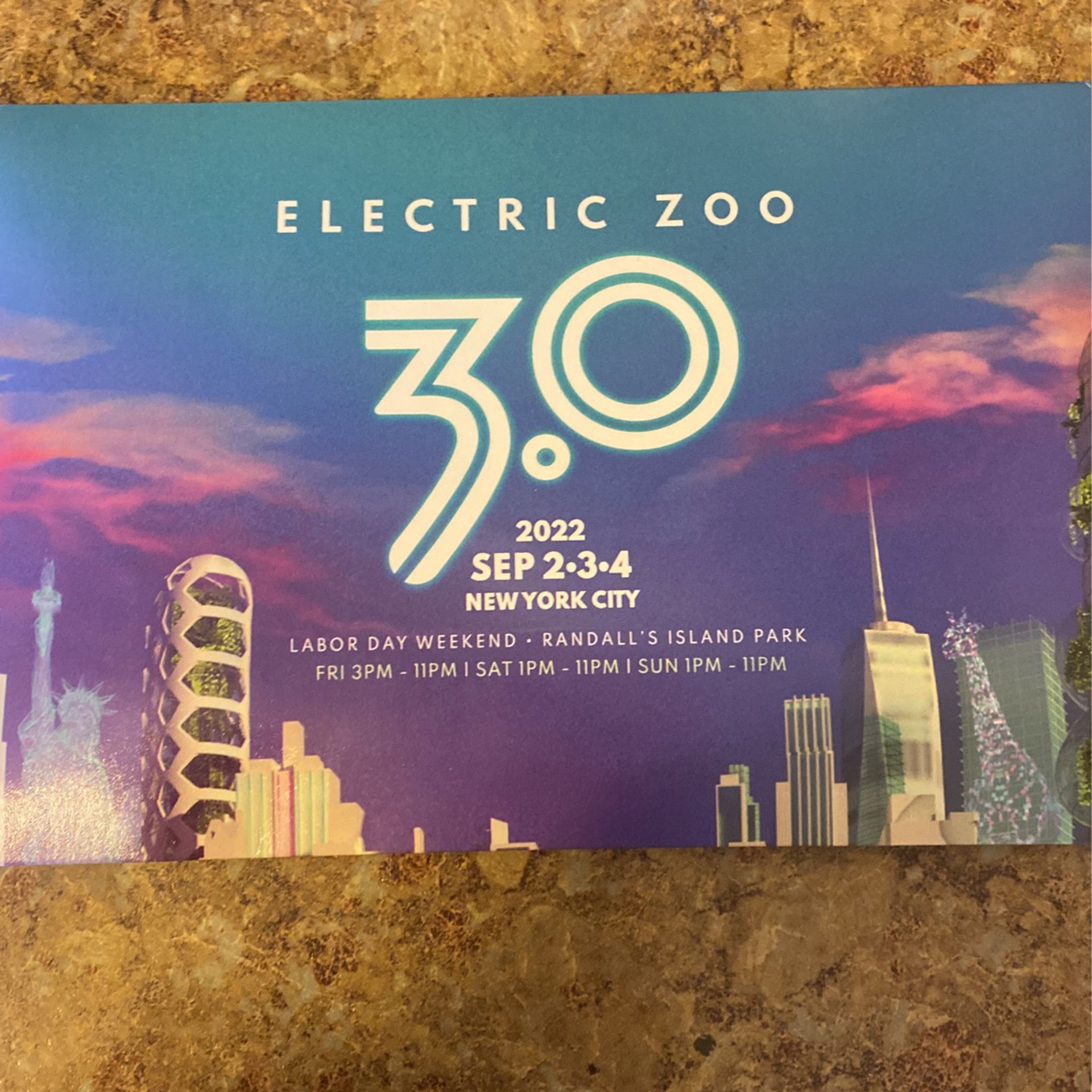2 General admission Electric Zoo w/ RT Ferry Saturday 