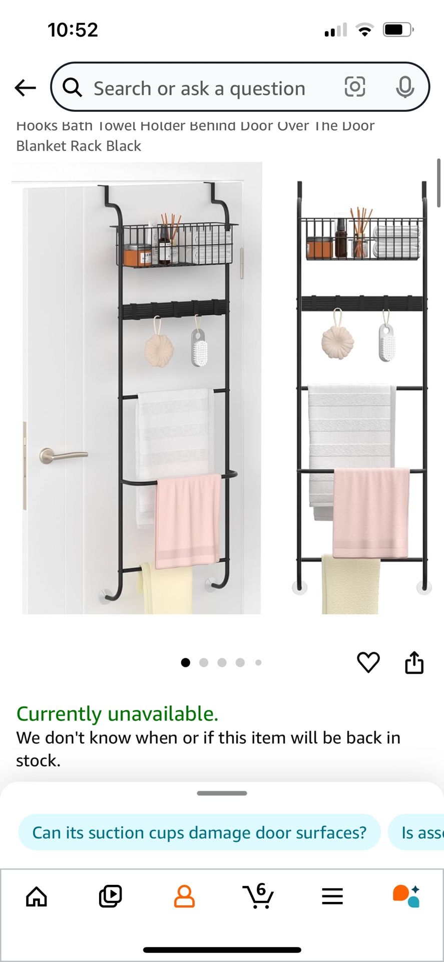 Towel Hanger Over The Door 