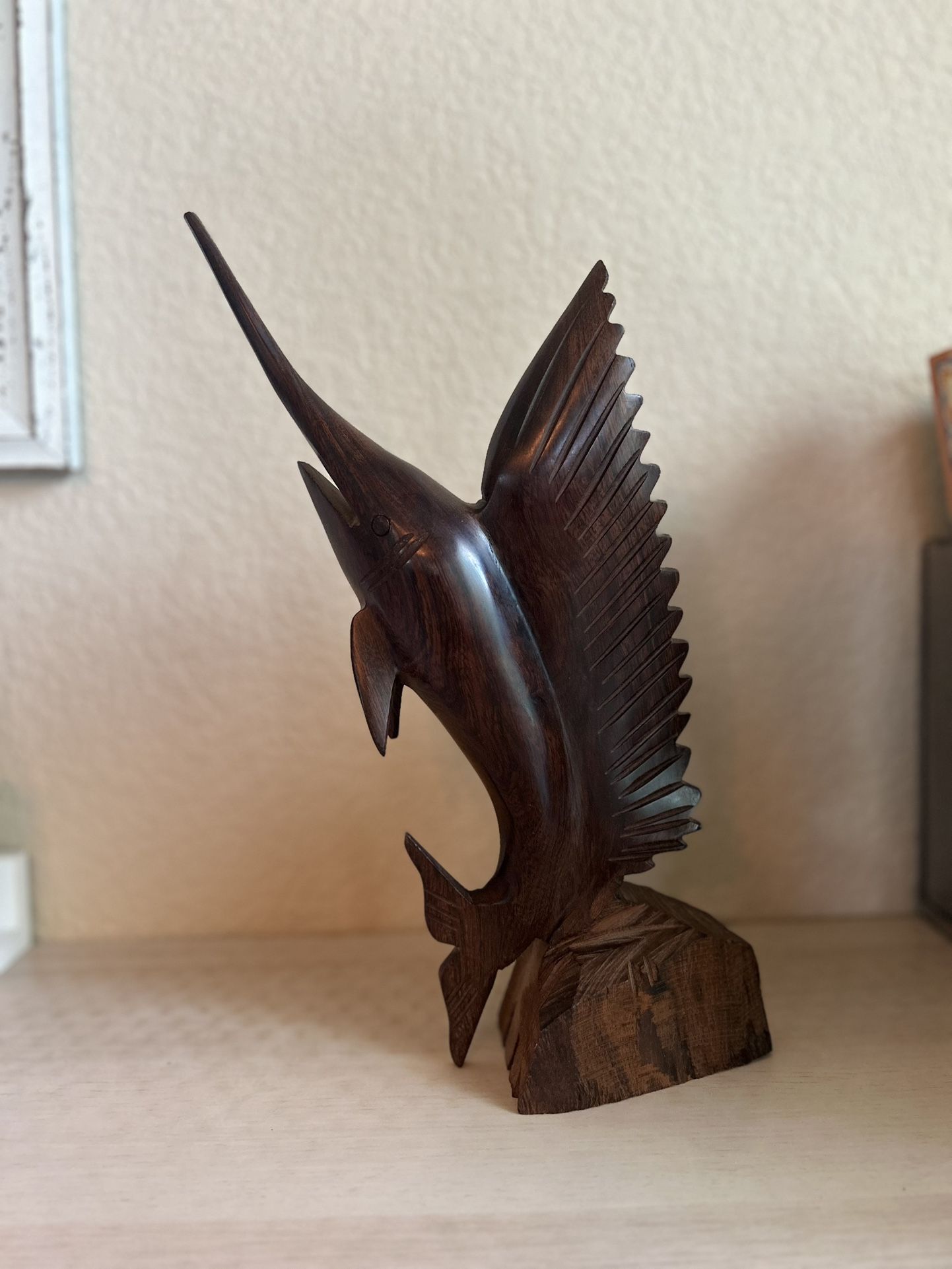 Vintage Wooden Marlin Carving
