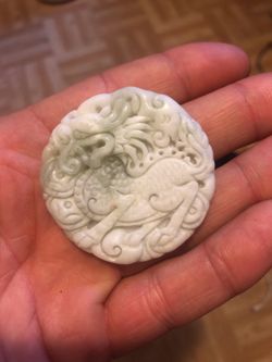 Natural jadeite dragon pendant