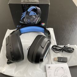Fachixy FC-200 Wireless Gaming Headset with Mic for PS5, PS4 - Bluetooth 5.4 & 2.4GHz Gaming Headphones with Low Latency, 50-Hrs Battery Foldable Game