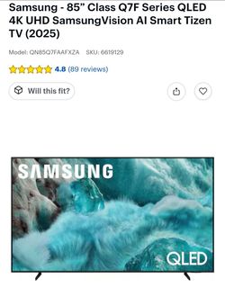 SAMSUNG 85" Q7F QLED SMART TV 4K HDR VISION AI NEW OPEN BOX TV WITH GUARANTEE 💯🔥🖥💯🔥🖥