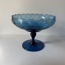 Vintage Empoli Blue Glass Dish