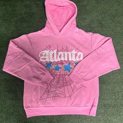 Sp5der atlanta hoodie pink 