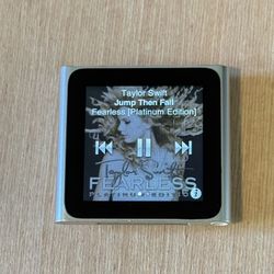 iPod Nano 6thGen 8GB Silv Model:A1366 Tested Good Battery w/Char-1303/Songs Read