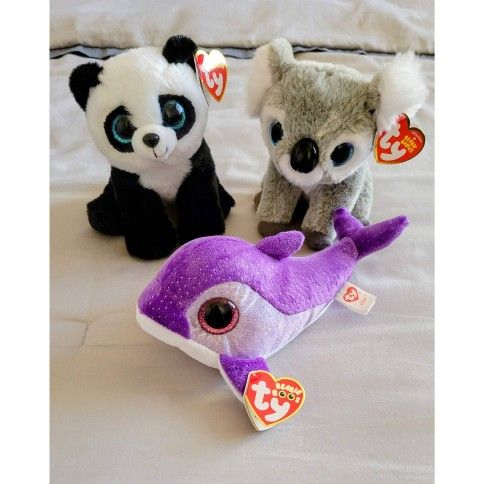 Beanie Babies Ty Plush Collectibles Mint with Tag - Set of 3