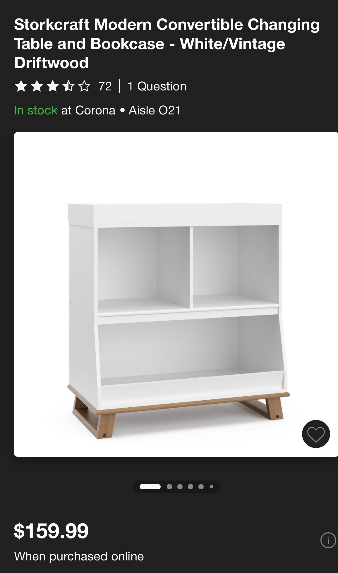 Baby Changing Table Bookcase