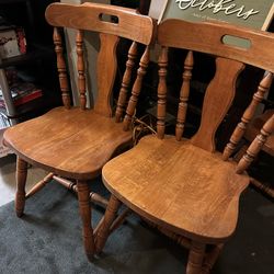 2 Oak Chairs 