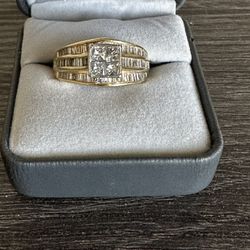 14K Yellow Gold Diamond Engagement Ring