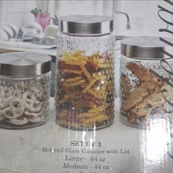 Flicker Hobnail Glass Canister with Lid