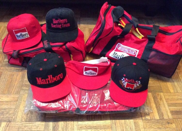 Marlboro Adventures Racing Tobacco Hats Snapbacks Duffle Bag Cooler Vintage 90's