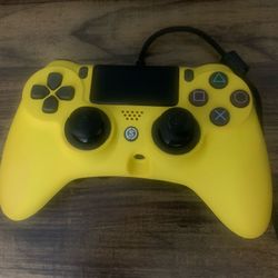 Yellow SCUF Gaming Controller with 4 Rear Paddles / Hair Triggers — PS4/PC (no cord) W/box
