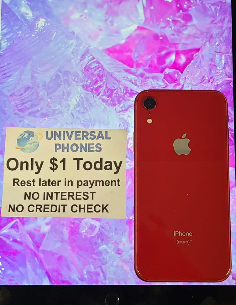 Apple IPhone XR 64gb  UNLOCKED . NO CREDIT CHECK $1 DOWN PAYMENT OPTION  3 Months Warranty * 30 Days Return *