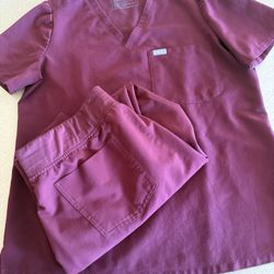 Women’s FIGs Scrub Set — Burgundy — L/XL