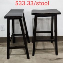 Price LOWERED 30" Wooden Bar Height Stool Dark Brown
