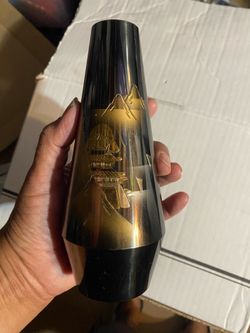 Vtg metal Japanese vase