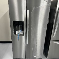 Refrigerator Staniless Steel NEW Whirlpool Side by Side 
