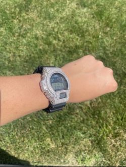 VVS1 Moissanite Flawless Color D G- Shock DW-6900 Iced Out Bezel Digital Watch