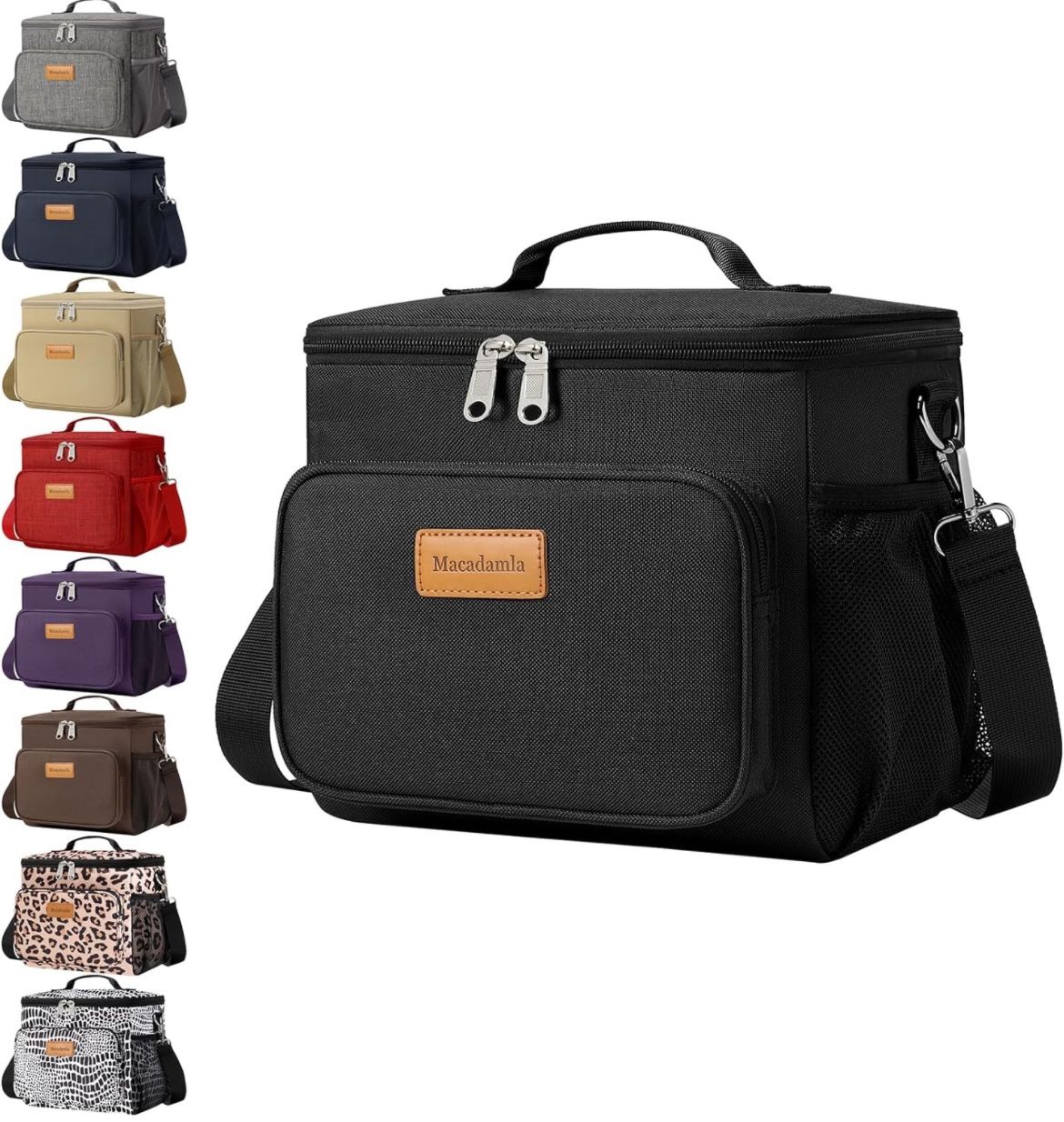 Brand New Reusable Lunch Box Leakproof Cooler Bag,Collapsible Lunch Bag with Adjustable Shoulder Strap for Work Office Picnic Beach(Black