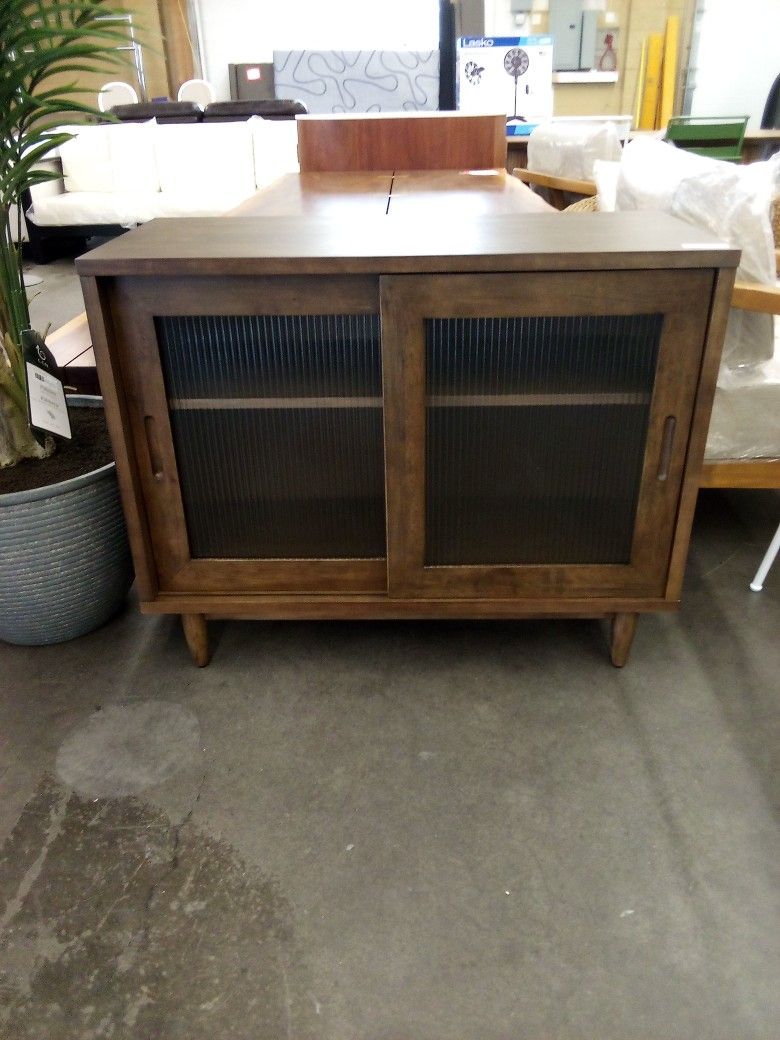 Kellen Tall Fluted Glass Cabinet
