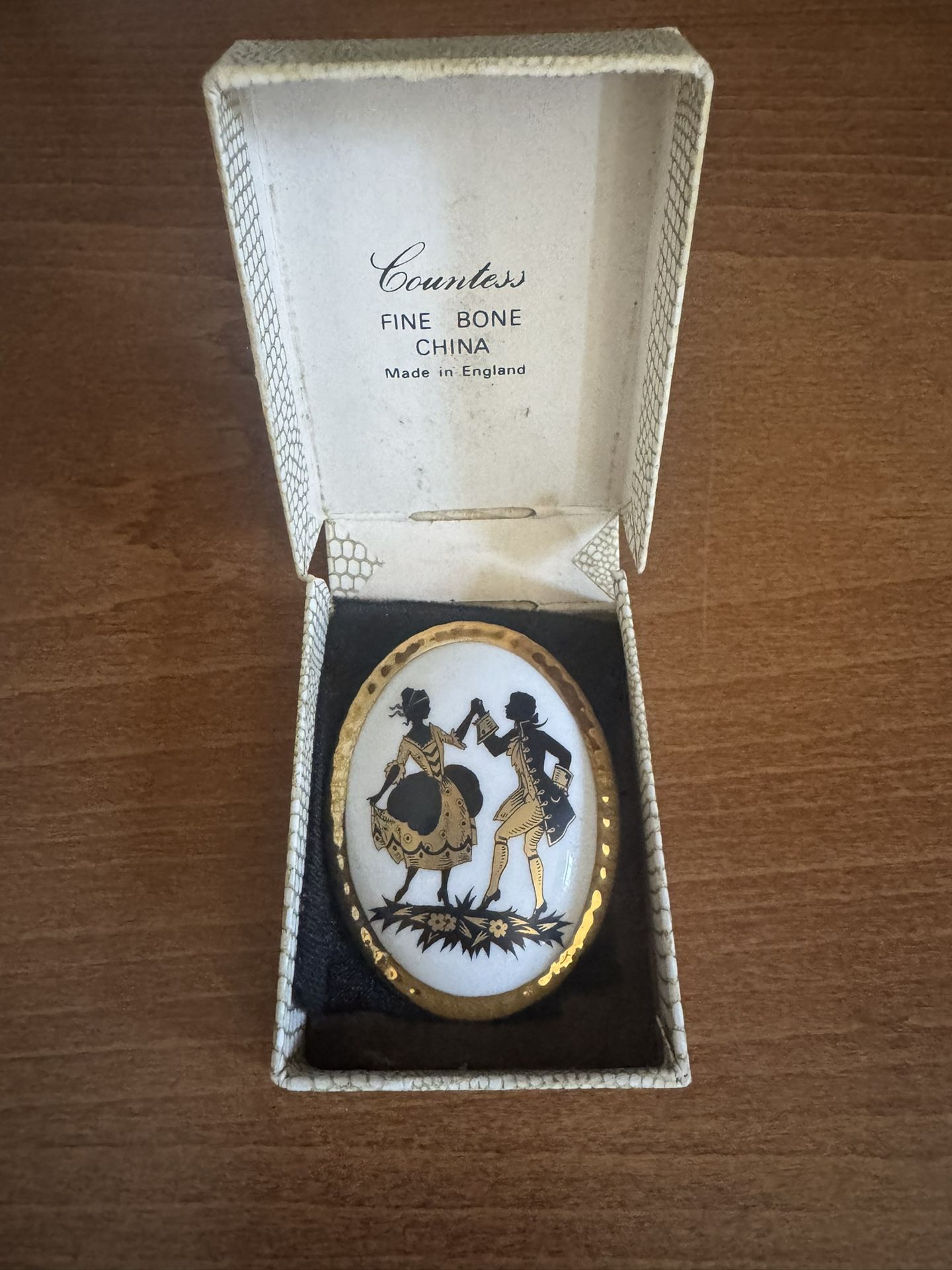 Countess Fine Bone China Brooch Pin Vintage