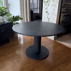Black Round  Dinner Table | 47 Inches  