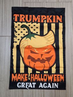 Trumpkin Make Halloween Great Again Garden Flag Donald Trump Pumpkin Decor 12x18