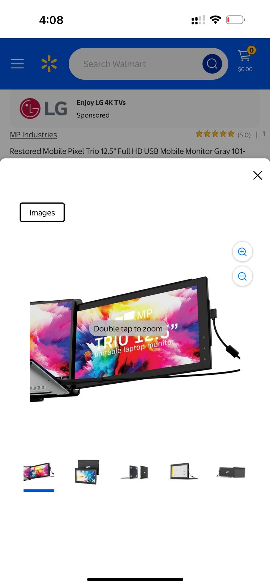 Trio 12.5" Full HD USB Mobile Monitor Gray 101-1003P01
