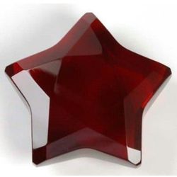 ROSENTHAL CRYSTAL RED STAR PAPERWEIGHT