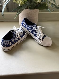 FOCO Los Angeles Dodgers Repeat Print Low Top Canvas Shoes