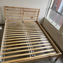IKEA Luroy Wood Bed frame Queen